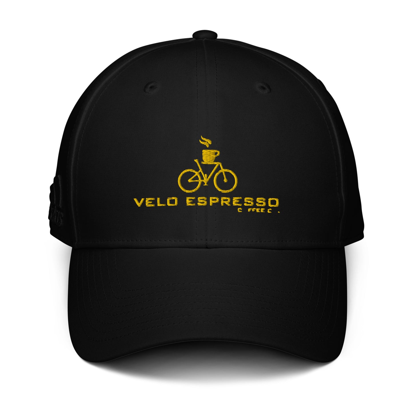 Velo Espresso Adidas Hat - Gold Writing